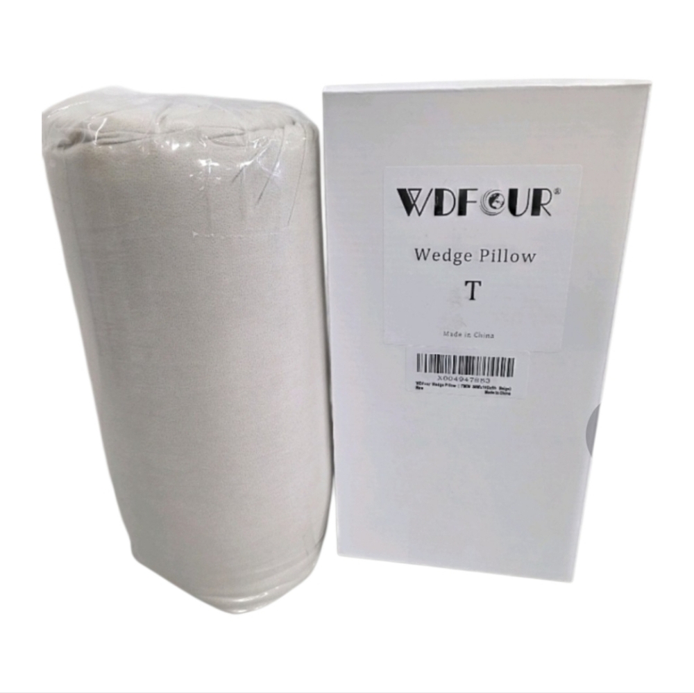 WDFOUR Wedge Pillow Headboard Bed Gap Filler Cream Twin Size NEW